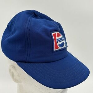 VTG Pepsi Cola Hat Blue Snapback Cap Embroidered Patch Logo‎ Made in USA 70s 80s